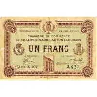 1 Franc - Chambre de Commerce de Chalon-sur-Saône, Autun et Louhans 71