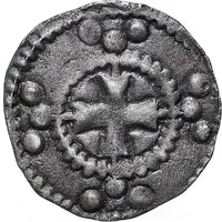 Denier anonymous with cross dividing legend