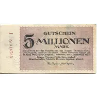 5 000 000 Mark August-Thyssen-Hütte