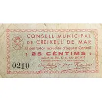25 Céntimos Creixell de Mar
