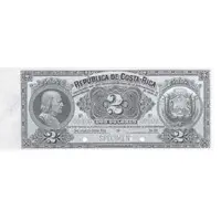 2 Colones Silver Certificate, uniface with stamped back