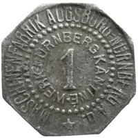 1 Pfennig - Augsburg Maschinenfabrik Augsburg-Nürnberg