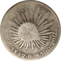 300 Réis - Luís I Countermark 'Crowned G.P.' over 2 Reales, Mexico Rep.