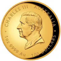 100 Dollars - Charles III 1st Portrait - Year of the Horse - Gold Proof High Relief