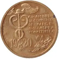 10 Centimes - Chambre de commerce - Nice [06] Gilded Copper