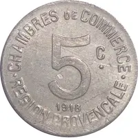 5 Centimes - Chambres de commerce - Région provençale 'Four Towns' Aluminium Pattern