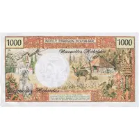 1000 Francs overprint in cursive