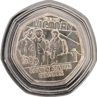 50 Pence - Charles III Railway Station Evacuees