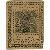 7 Dollars 'Continental Currency' - United Colonies