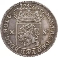 10 Stuivers 'X Stuiver' Flowered edge