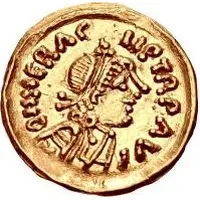 1 Tremissis In the name of Heraclius, Line bust, leaning forward