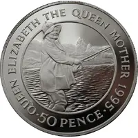 50 Pence - Elizabeth II Queen Mother, Silver Proof Issue