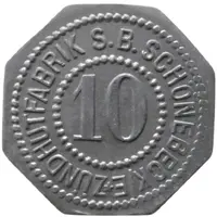 10 Pfennig - Schönebeck Zündhutfabrik S.B.