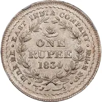 1 Rupee 1834 Latin Pattern