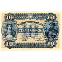 10 Francs - Federal Treasury German text