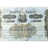 200 Reales de Vellón Banco de Cádiz