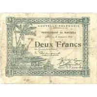 2 Francs penal text in 3 lines on reverse