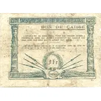 2 Francs penal text in 3 lines on reverse