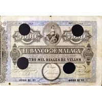 4000 Reales de Vellón Banco de Málaga Default Category Banknotes Europe Spain Spain