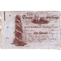 20 Shillings / 1 Pound East Lothian Bank