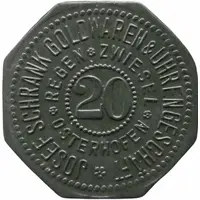 20 Pfennig - Regen Josef Schrank Goldwaren and Uhrengeschäft
