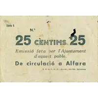 25 Céntimos Alfara dels Ports