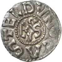 Denier - Charles II Chateaudun mint, monogram