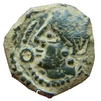 Bronze with female profile and fibula