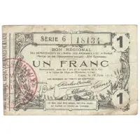 1 Franc Bon Régional des départements de l'Aisne [02], des Ardennes [08] and de la Marne [51]