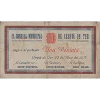 1 Peseta Cervià de Ter