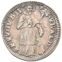 1 Quattrino - Clement XII St. Ubaldo - standing, bare head