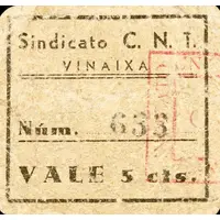5 Centimos Vinaixa, Sindicato C. N. T.