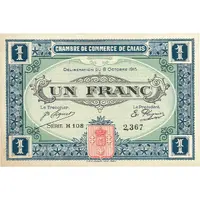 1 franc - Chambre de Commerce de Calais [62] 2ème émission