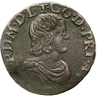 Denier Tournois - Frédéric-Maurice de la Tour d'Auvergne six Lilies