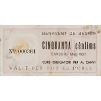 50 Céntimos Benavent de Segrià