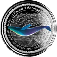 2 Dollars - Elizabeth II Humpback Whale, Colourized