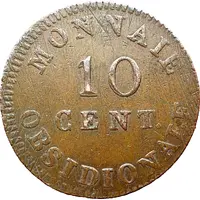 10 Centimes - Louis XVIII Antwerp, Siege Coinage
