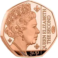 50 Pence - Charles III Queen Elizabeth II Centenary, Gold Proof