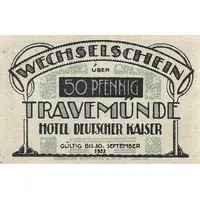 50 Pfennig Hotel Deutscher Kaiser Travemünde