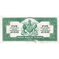 5 Dollars / 1 Pound 10 Pence Royal Bank of Canada