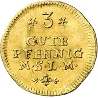 3 Gute Pfennig - Adolphus Frederick III Gold pattern strike