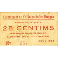 25 Céntimos Vallbona de les Monges