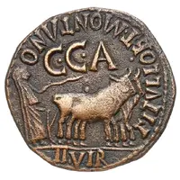 As - Caligula TITVLLO ET MONTANO C C A II VIR