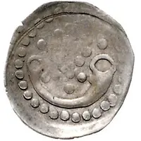 Pfennig - Eberhard V, Ulrich V and Christian from Baden Jagdhornpfennig