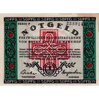 50 Pfennigs Freiwillige Sanitätskolonne vom Roten Kreuz