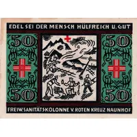 50 Pfennigs Freiwillige Sanitätskolonne vom Roten Kreuz