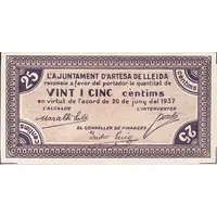 25 Céntimos Artesa de Lleida