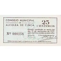 25 Céntimos Alcolea de Cinca