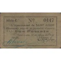 1 Peseta Freixanet - Sant Guim Estació