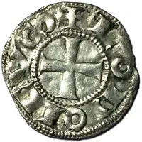 Denier with four annulets - Immobilization of Louis IV